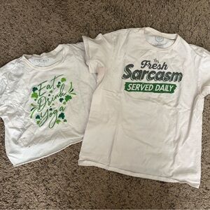Pair of 2 for $10 Women’s  White Graphic T-Shirts